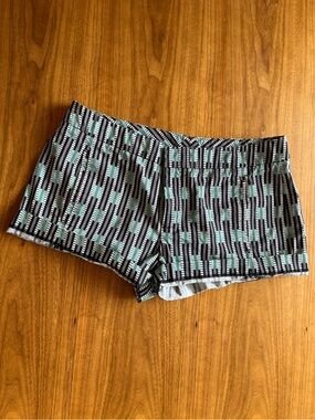 Blue Geometric Print Women's Bike Shorts